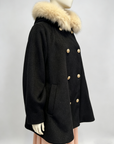 Mocha Fur-Collar Cape Coat
