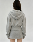Grey Baseball Jacket + Hooded Sweatshirt 2-Piece Set