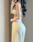 Luxury Gold Foil 3-Piece Swimsuit Set with Slit Skirt