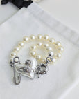 Classic Saturn pearl heart bracelet