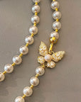 Korean-Inspired Luxury Butterfly Pearl Necklace