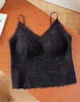 Elegant Eyelash Lace Deep V Camisole