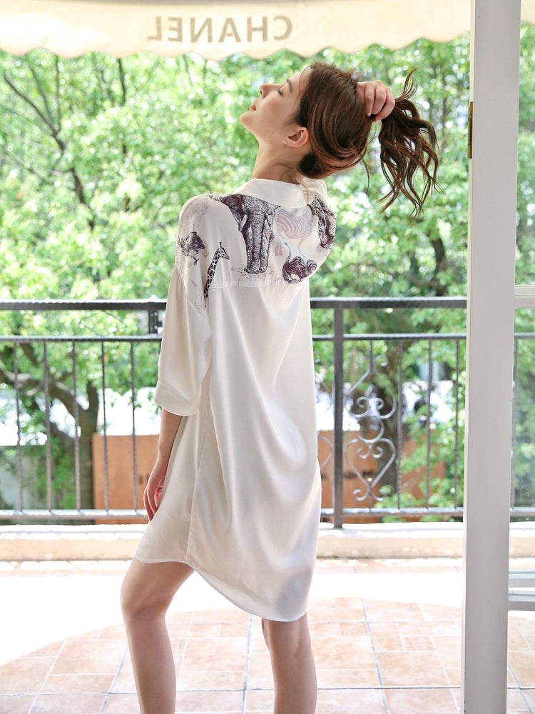 Silky Soft Boyfriend Shirt Nightdress