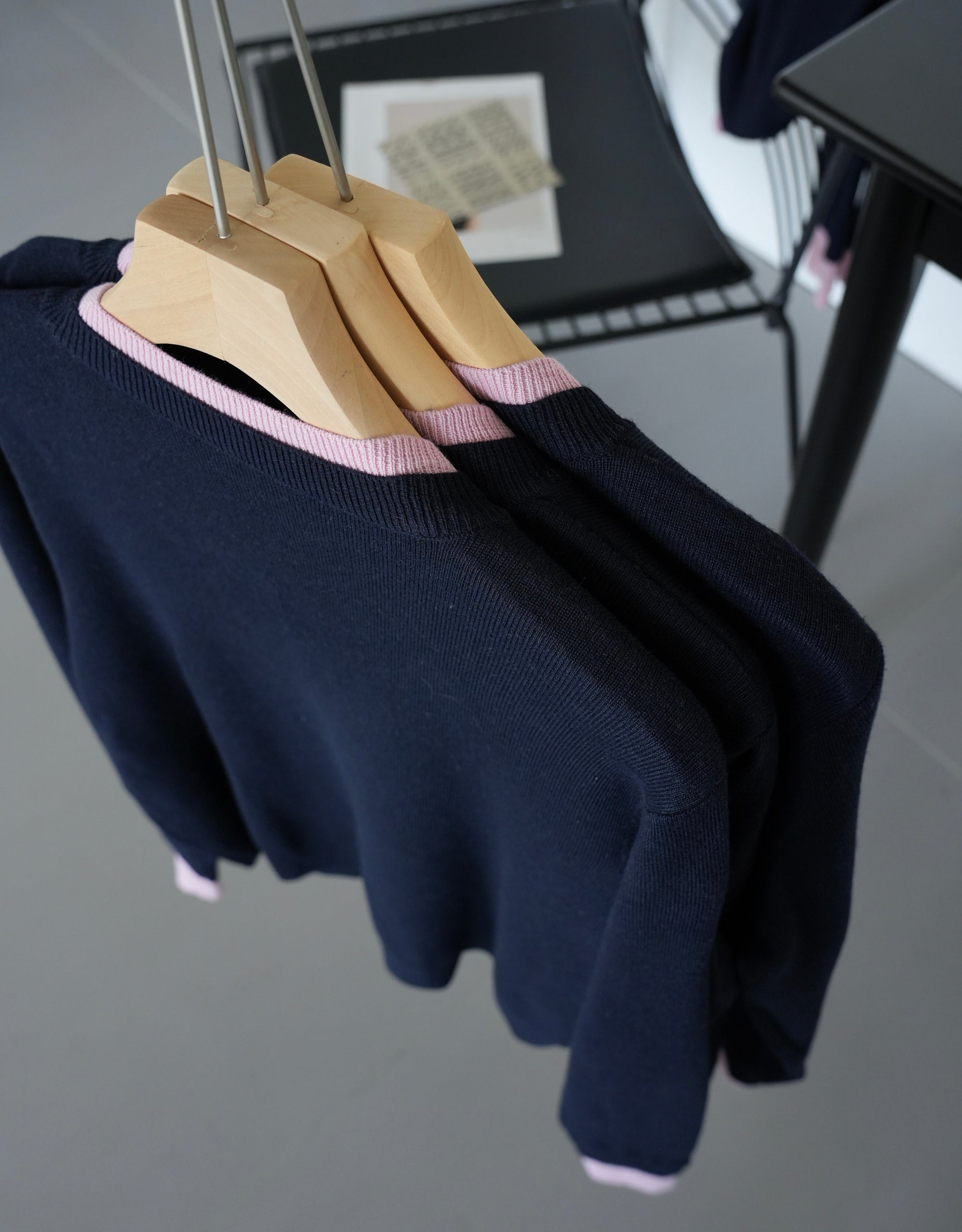 MIU-Style Wool-Blend Layered Knit Cardigan