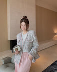 Deluxe Tweed Jacket in Blush Tones
