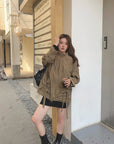 Casual Utility-Style Jacket with Straps