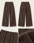 Korean Contrast Stitch Barrel Pants