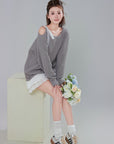 Off-Shoulder Lace Patchwork Knit Dress