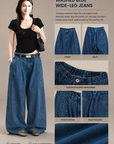 Vintage Double-Pleat Wide-Leg Jeans