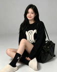 Triomphe Contrast Logo Knit Sweater with socks