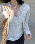 Korean Style Layered Lace V-Neck Camisole