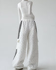 American-Style Quilted Diamond Pattern Blade-Cut Pants