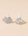 Vintage Pearl Fan Earrings