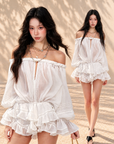Romantic Off-Shoulder Chiffon Romper