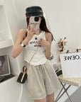 Embroidered Letter Vest