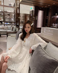 Hollow V-Neck Court Dress