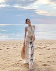 Glossy Sheer 3-Piece Swimsuit & Beach Skirt Set
