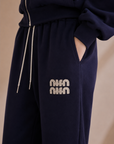Rhinestone Logo Hooded Lounge Set