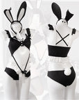 Seductive Bunny Girl Open-Crotch Bodysuit