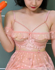 Must-Have for Small Busts! Underwire Push-Up Cutout Lingerie Set