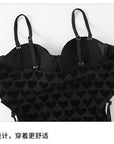 Korean-Style INS Sweet Aesthetic Cut-Out Waist One-Piece Swimsuit + Cover-Up 2-Piece Set