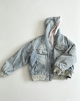 Washed Blue Baby Fleece Parka Jacket