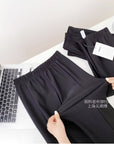 Mink Fleece Straight Slacks With a Slit