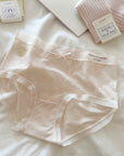 Ice Silk Sexy Lace Pure Desire Mesh Heart Panties (BEIGE)