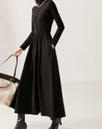 Mock Neck A-Line Dress
