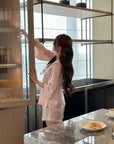 French silk loungewear with a sweet, feminine touch