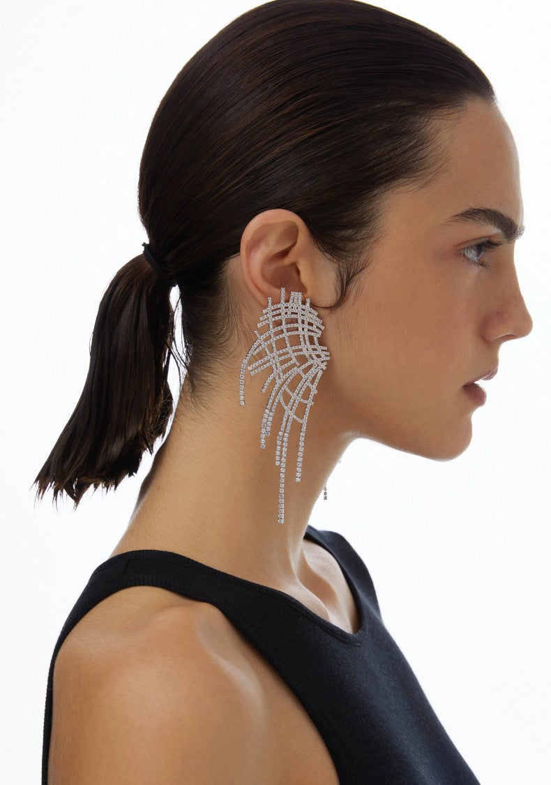 Designer Mesh Tassel Earrings