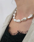 Vintage Rare Glowing Baroque Pearl Collar Necklace