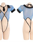 Open-Crotch Bodycon Police Costume Set