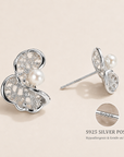 Irregular Hollow-Out Stud Earrings with 925 Silver Posts