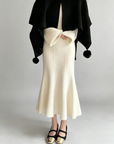 Thick Knit High-Waisted Fishtail Skirt