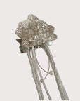 French-style Tassel White Camellia Earring (Single Side)