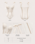 French-Inspired Floral Cut-Out Tie-Strap One-Piece Swimsuit