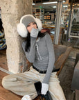 Contrast Patchwork Knit Long-Sleeve Tee