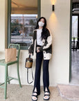 Mink Fleece Straight Slacks With a Slit