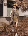 Haute Couture British Style Color Patchwork Trench Coat