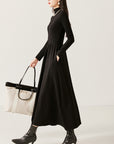 Mock Neck A-Line Dress