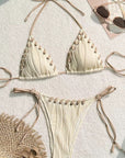 Crochet Hollow-Out Bikini 4-Piece Set