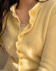 Contrast Wave-Edge Knit Cardigan