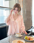 French silk loungewear with a sweet, feminine touch