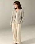 Orb Embroidered Heavy Knit Cardigan