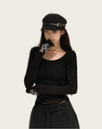 Dark Aesthetic Fleece-Lined Chrome Hearts-Inspired Set