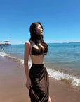 Bikini & Slit Maxi Skirt 3-Piece Set