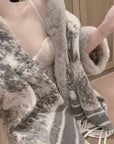 Faux Fur Trimmed Cape Coat