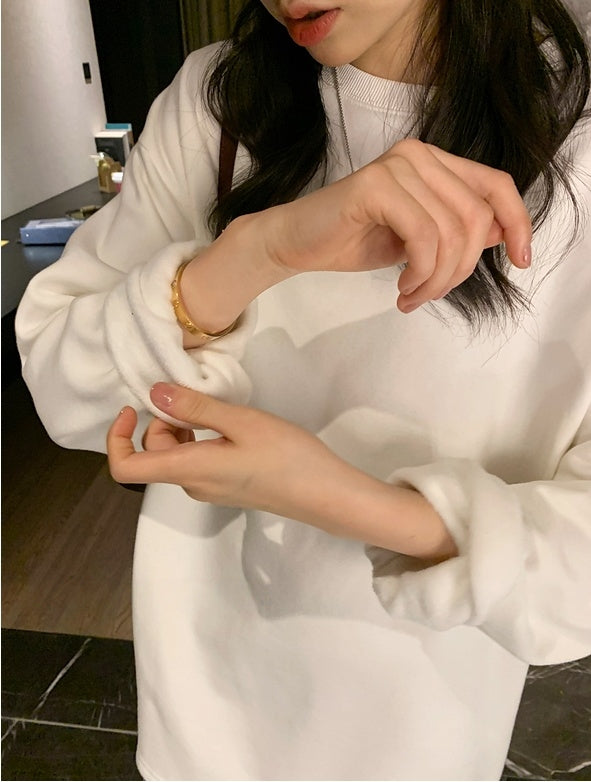 350g Fleece-Lined Thickened Korean-Style Loose Base Layer
