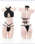 Sexy Cross Top + Lace Lace Cross Panties (With Pantyhose/Mesh Socks)